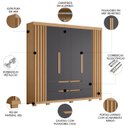 Ver imagem 3 de Guarda Roupa Casal 240cm Ripado 6 Portas Doble Freijó/titanium - Albatroz