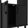 Armário para Micro-ondas Politorno Facility com 2 Portas Preto - 4