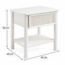 Ver imagem 4 de Mesa de Apoio com Gaveta Ratan Nature Laca Branco