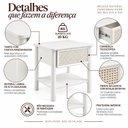 Ver imagem 5 de Mesa de Apoio com Gaveta Ratan Nature Laca Branco