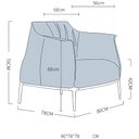 Ver imagem 5 de Poltrona Confortável Estofada em Couro Pu Caramelo Design Exclusivo