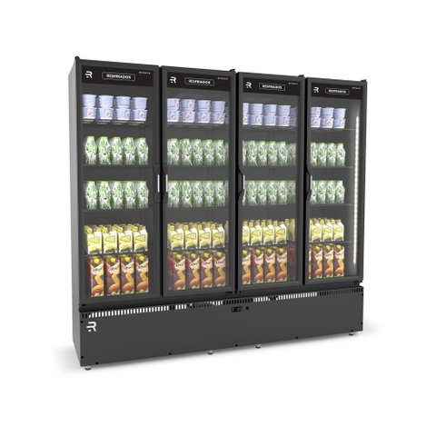 Auto Serviço Vanguard Resfriados 4 Porta 0 a 7 ºc Asvr4ppp Preto/preto 220v - Refrimate