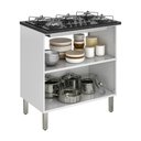 Ver imagem 3 de Balcão de Cozinha Itatiaia Tarsila para Cooktop 5 Bocas 2 Portas Branco IG2A-80