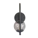 Ver imagem 5 de Kit 2 Arandela Parede Online Preto Globo de Vidro Fume