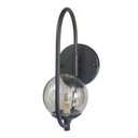 Ver imagem 3 de Kit 2 Arandela Parede Online Preto Globo de Vidro Fume