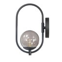 Ver imagem 4 de Kit 2 Arandela Parede Online Preto Globo de Vidro Fume