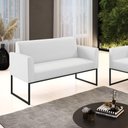 Ver imagem 2 de Sofá Namoradeira Base Industrial Preto Marisa Corino D03 - D\'rossi Cor Branco