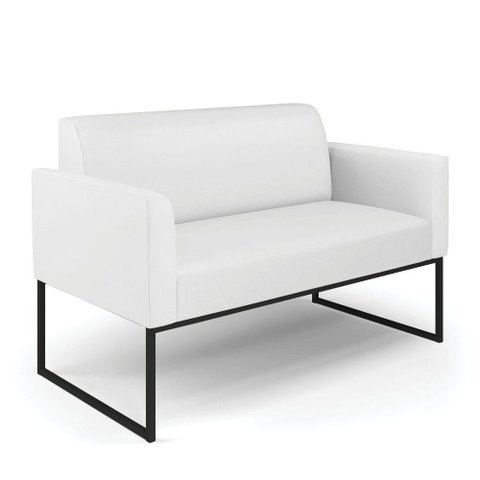 Sofá Namoradeira Base Industrial Preto Marisa Corino D03 - D\'rossi Cor Branco