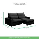 Ver imagem 4 de Sofá Retrátil e Reclinável 2 Lugares 2,80m Andreza Veludo Lansofbr