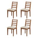 Ver imagem 6 de Conjunto de Jantar Mesa Tock 80cm com 4 Cadeiras Aline Linho Creme - Mel