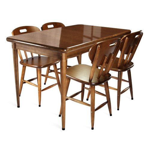 Mesa de Madeira Retangular com 4 Cadeiras para Apartamento Pequeno