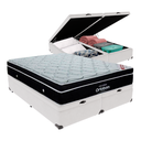 Ver imagem 1 de Cama Box Baú Bipartido Queen Branco e Colchão Elegant Superpocket Molas Ensacadas Ortobom
