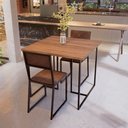 Ver imagem 5 de Conjunto Mesa de Jantar Quadrada Imbuia 2 Cadeiras Riviera Industrial Don Castro Decor Riviera