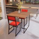 Ver imagem 2 de Conjunto Mesa de Jantar Quadrada Imbuia 2 Cadeiras Riviera Industrial Don Castro Decor Riviera