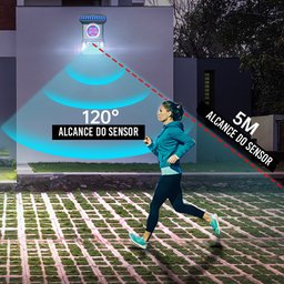 Luminaria Solar Spot Sensor de proximidade Led Controle 4 modos Balizador Spot Refletor Alta - 5