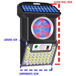 Luminaria Solar Spot Sensor de proximidade Led Controle 4 modos Balizador Spot Refletor Alta - 2