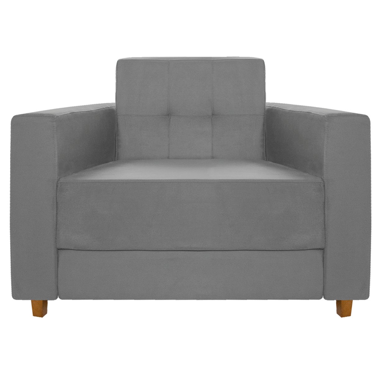 Poltrona Decorativa Denver Suede Cinza - ADJ Decor - 3