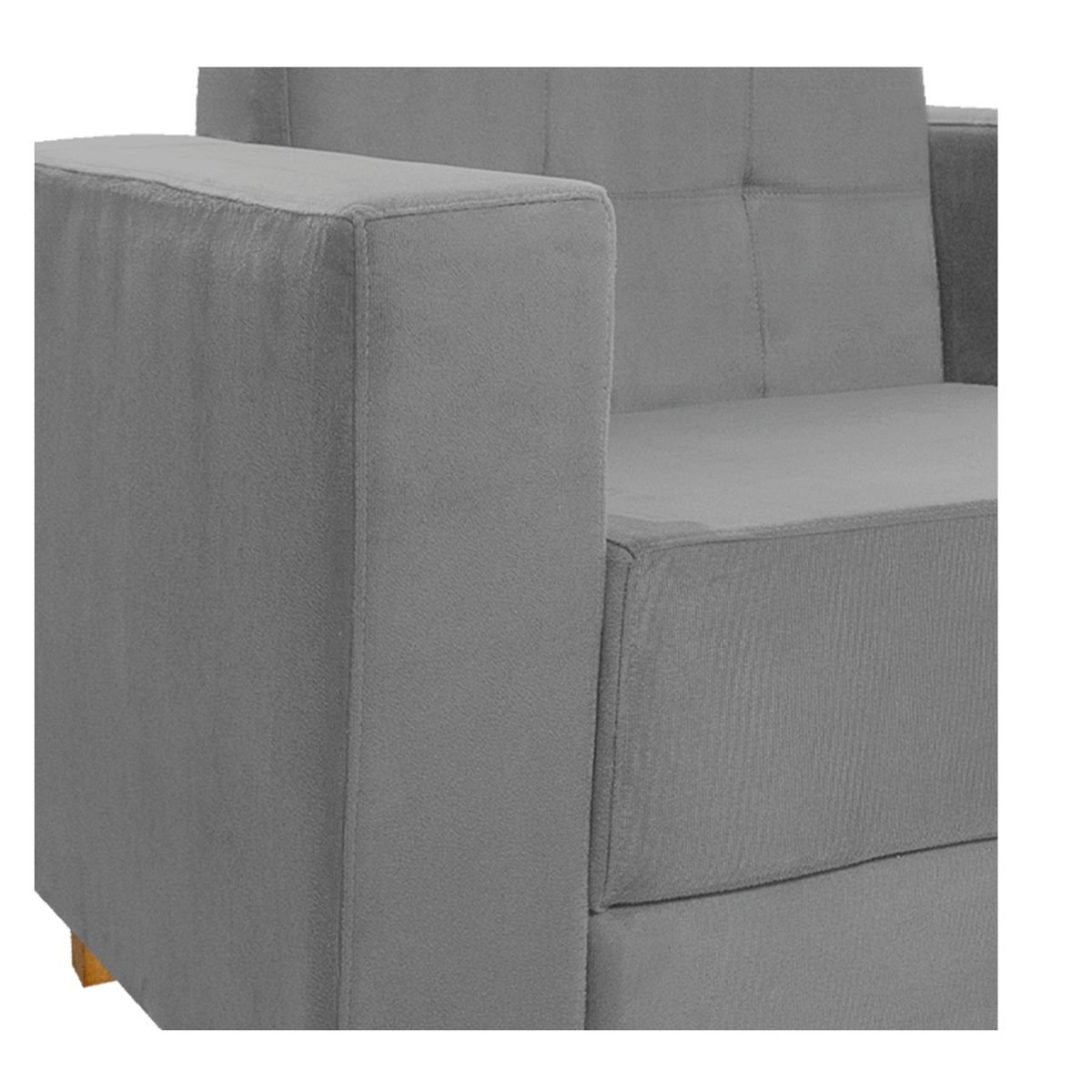 Poltrona Decorativa Denver Suede Cinza - ADJ Decor - 5