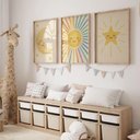 Ver imagem 3 de Kit 3 Quadros Decorativos Infantil - Boho Lunar NO2 - 40x60 - Moldura Madeira