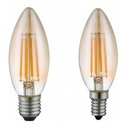 Ver imagem 1 de Lâmpada Vela Filamento Led 4w Ambar Retro Lustre C35 Anúncio com Variação Ctb