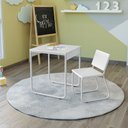 Ver imagem 1 de Mesa Infantil com Cadeira para Criança Mesa de Atividades Estudos e Desenho com Mdf - Branco