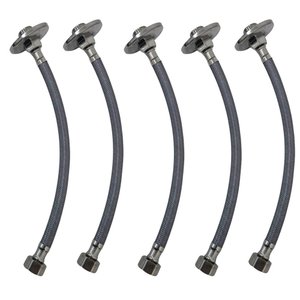 Kit 5 Engate Mangueira Flexível Trançado 60cm Alta Pressão