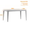 Mesa de Jantar para 6 Lugares 1,60m Tampo Mdf com Vidro Aurea Ypê/off White - New Ceval - 3