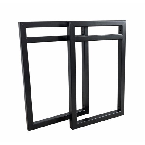 Prateleira Nicho Suspenso Industrial Preto para 2 Madeiras