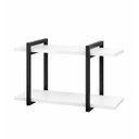 Ver imagem 3 de Prateleira Nicho Suspenso Industrial Preto para 2 Madeiras