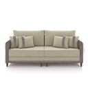 Ver imagem 2 de Sofá Montecarlo 2 Lugares 212cm Veludo/pu Bege/cinza