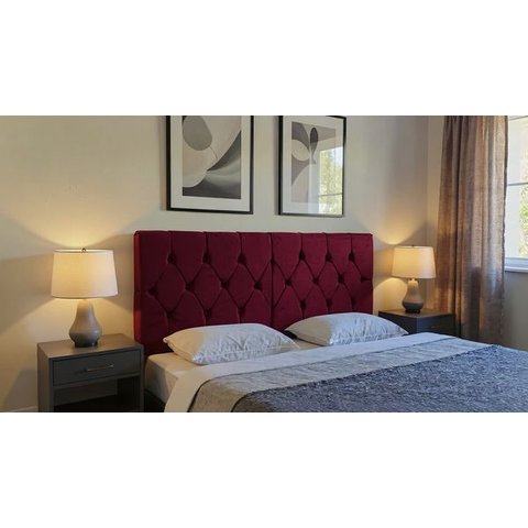 Cabeceira Estofada Cama de Casal Queen 1,60 X 55 Cm Modelo Paris Vinho