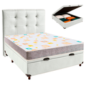 Ver imagem 1 de Kit Cama Box Bau + Cabeceira + Colchão Casal D20 - D20 - Inducol