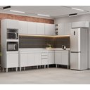 Ver imagem 2 de Armário de Cozinha Modulada de Canto 8 Peças CP08 Balcão com Tampo Branco - Lumil Lumil Móveis