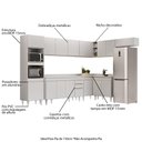 Ver imagem 3 de Armário de Cozinha Modulada de Canto 8 Peças CP08 Balcão com Tampo Branco - Lumil Lumil Móveis
