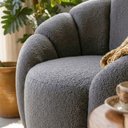 Ver imagem 3 de Poltrona Decorativa Curva Orgânica Serena Bouclê Cinza - Montanari'S Decor