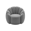 Ver imagem 4 de Poltrona Decorativa Curva Orgânica Serena Bouclê Cinza - Montanari'S Decor