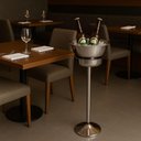 Ver imagem 3 de 2 Champanheiras de Chão Balde Gelo Inox 20x60,5cm Arienzo Brinox Restaurante Pedestal