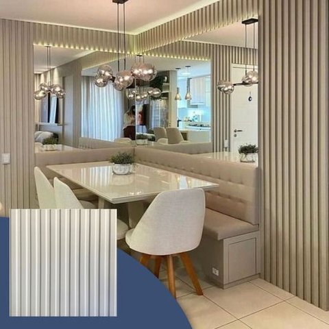 8 Painel Ripado Placas 3d Revestimento Parede Pvc 50x50cm