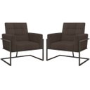 Ver imagem 1 de Kit 2 Poltronas Base de Ferro Tecido Suede para Sala de Espera Resistente Sala de Estar Confortável