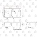 Ver mais imagens de Kit Cuba Dupla Gourmet para Cozinha com Acessórios Aço Inox 201 78x43cm e Tábua de Corte