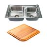 Kit Cuba Dupla Gourmet para Cozinha com Acessórios Aço Inox 201 78x43cm e Tábua de Corte - 1
