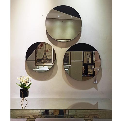 Conjunto de Espelhos Decorativo de Parede Moon - Moldura Preta - 3