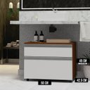 Ver imagem 3 de Gabinete para Banheiro com Rodízio 60cm 2 Gavetas Safira Inferior
