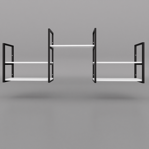 Prateleira Suspensa Flutuante Linda e Elegante Suportes em Metalon Tábua Mdf/mdp Móvel Industrial