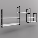 Ver imagem 2 de Prateleira Suspensa Flutuante Linda e Elegante Suportes em Metalon Tábua Mdf/mdp Móvel Industrial