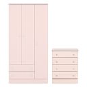 Ver imagem 1 de Quarto de Bebê Doce Sonho com Roupeiro 2617 e Cômoda 777 Qmovi Rosa Acetinado