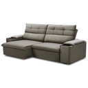 Ver imagem 1 de Sofá Retrátil Reclinável para Sala 3 Lugares 225cm Gordon F04 Veludo Marrom Claro - Lyam Decor