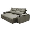 Ver imagem 5 de Sofá Retrátil Reclinável para Sala 3 Lugares 225cm Gordon F04 Veludo Marrom Claro - Lyam Decor