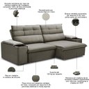 Ver imagem 3 de Sofá Retrátil Reclinável para Sala 3 Lugares 225cm Gordon F04 Veludo Marrom Claro - Lyam Decor
