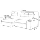 Ver imagem 4 de Sofá Retrátil Reclinável para Sala 3 Lugares 225cm Gordon F04 Veludo Marrom Claro - Lyam Decor